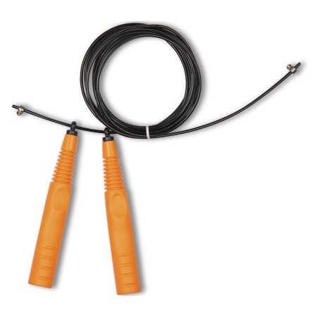 Купить Скакалка высокооборотная Кроссфит стальной шнур в оплетке 2.9 м чёрно-оранжевая в Анапе 